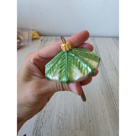 Beach umbrella glitter ornament glass Xmas tree Poland - Picture 3 of 8